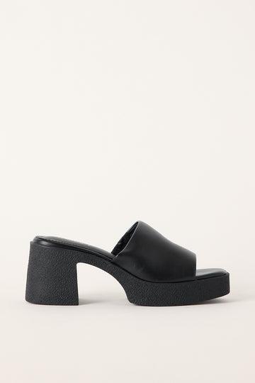 Therapy Twisted Platform Heel Black Smooth PU