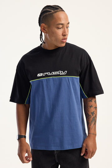 Rusty Infinity Tee Atlantic Blue/Lime