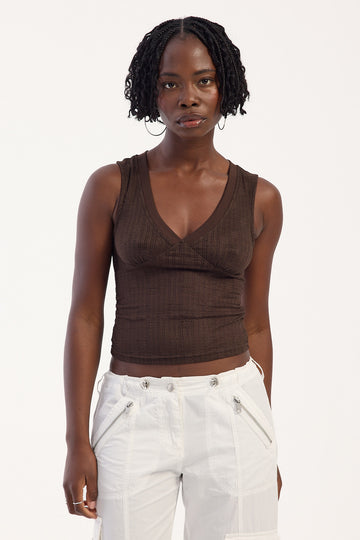 Rusty Roma Low V Lace Top Java