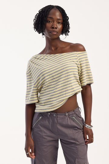 Rusty Sally Slouch Yellow/Grey Stripe