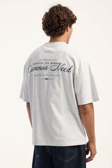Common Need Format Heavyweight Easy Tee Snow Marle