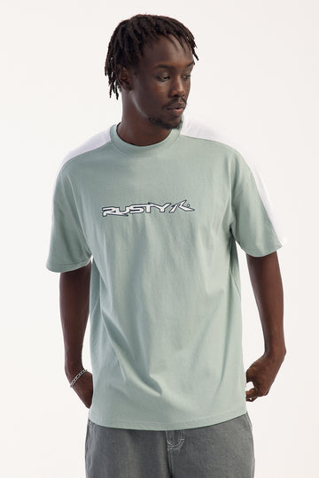 Rusty Bullet Train Tee Seafoam