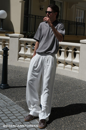 Common Need Benedict Baggy Pleated Pant Off White