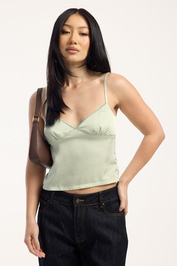 Motel Chatura Top Sage Satin
