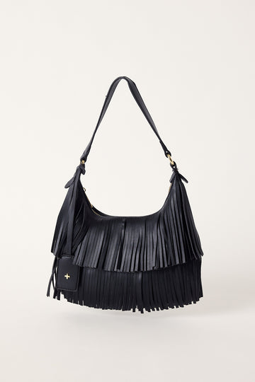 Peta + Jain Selina Fringe Shoulder Bag Black