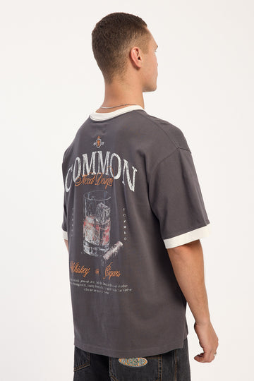 Common Need Distilled Ringer Heavyweight Easy Tee Asphalt