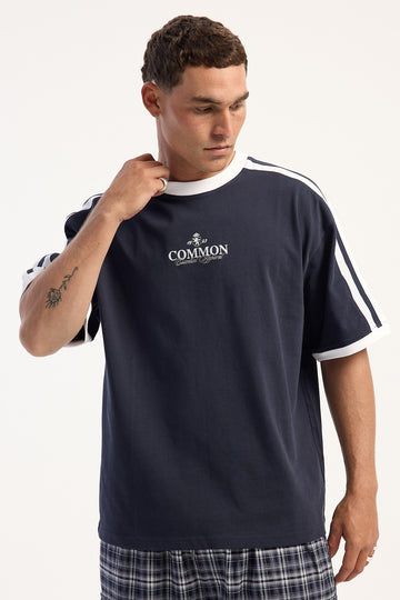 Common Need Regency Ringer Heavyweight Easy Tee Navy