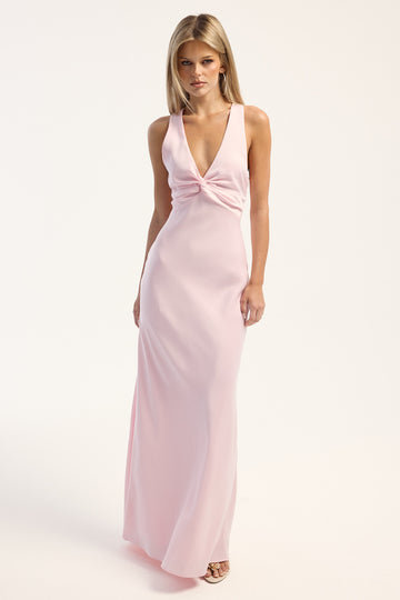 Perfect Stranger Ellie Twist Front Maxi Dress Pale Pink