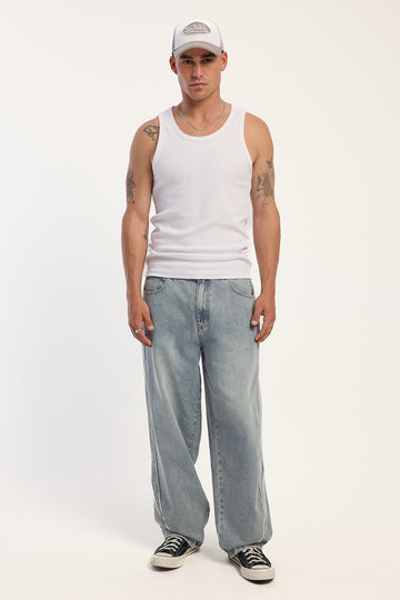 Neovision Drifter Titan Baggy Jean Blasted Washed Blue
