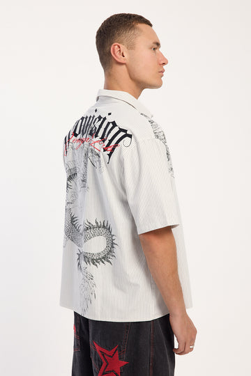 Neovision Parallax Oversize Cropped Shirt White/Black Stripe
