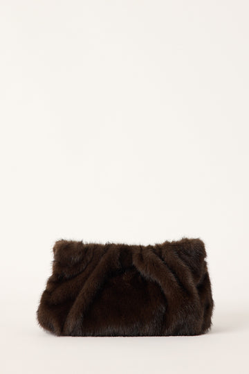 Perfect Stranger Sawyer Faux Fur Clutch Bag Brown