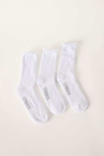 Common Need Bundle Sock 3 Pack White
