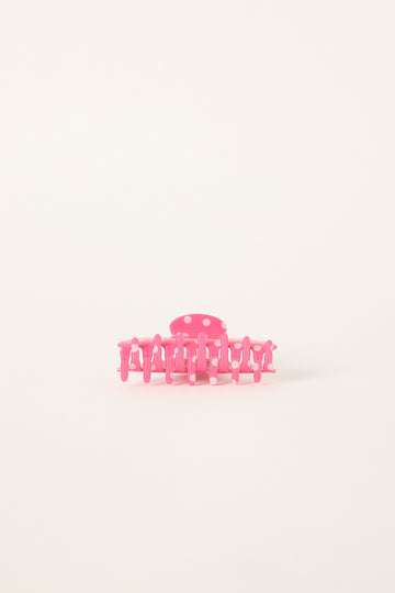 Token Polka Dot Hair Claw Clip Pink