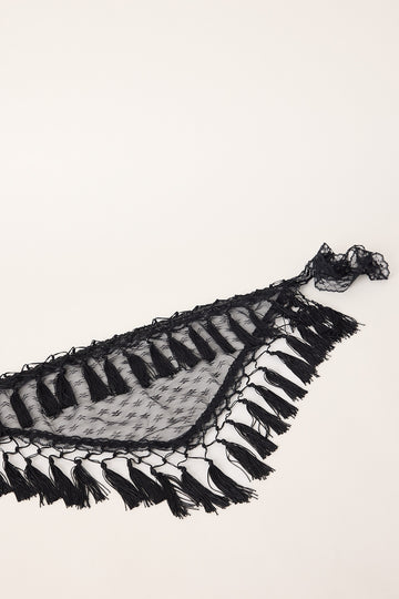Token Goldie Tassel Scarf Black