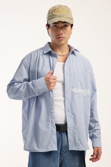 Rusty Hawkeye Long Sleeve Shirt Blue Print