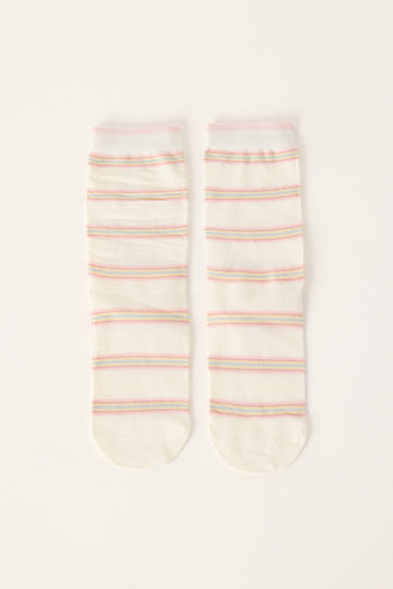 Token Summer Stripe Sock Pink and Cream