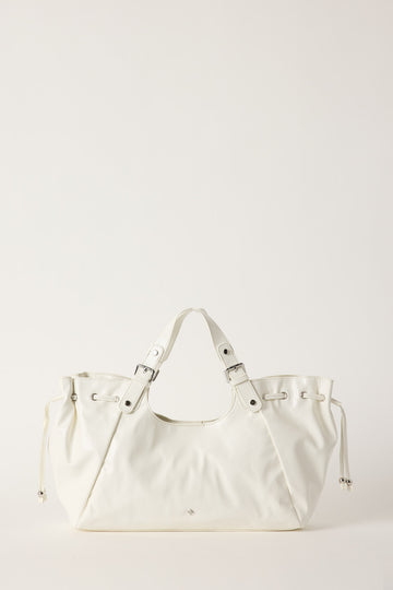 Peta + Jain Roller Tote Bag White PU
