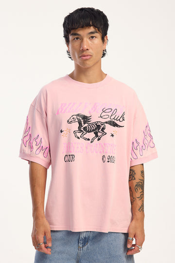 Billy Bones Club Flamed Rider Tee Washed Pink