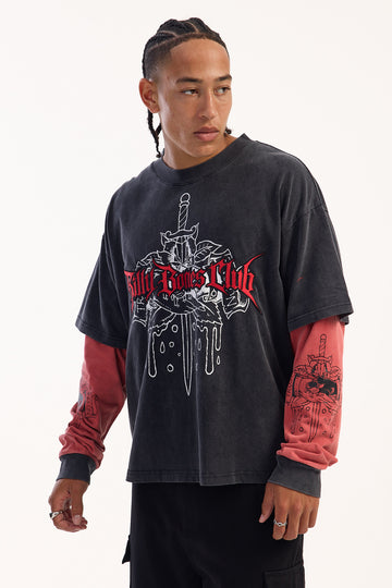 Billy Bones Club Trust No One Longsleeve Tee Washed Black