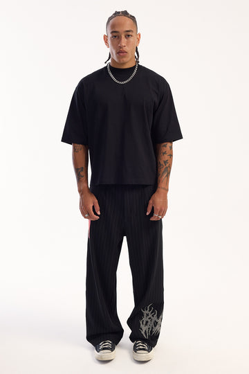 Billy Bones Club Rocker Pinstriped Pants Black