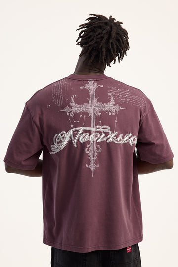 Neovision Crossfall Urban Super Heavy Tee Washed Burgundy