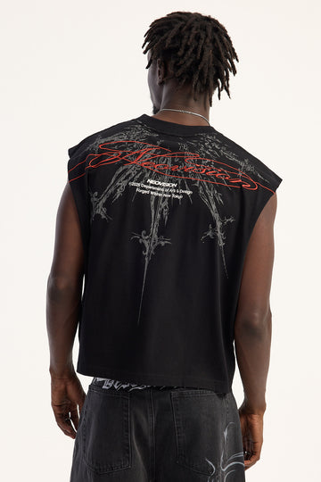 Neovision Reverence Cropped Muscle Tank Black