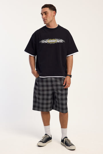 Neovision Forsaken Nexa Baggy Short Black/White Check