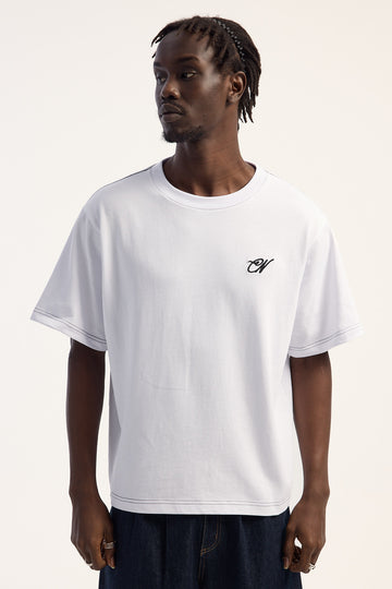 Common Need Marked Signature Tee White