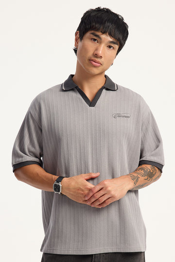Common Need Repose Boxy Polo Grey
