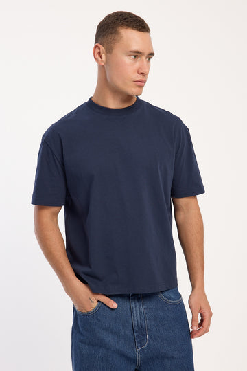 Open Archive Organic Accord Slim Fit Tee Navy
