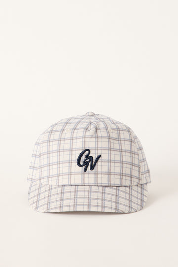 Common Need Marked Dad Cap Off White/Blue Check