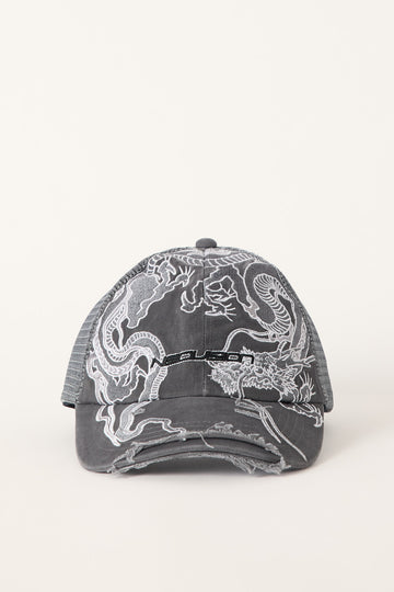 Neovision Parallax Distressed Trucker Cap Washed Grey
