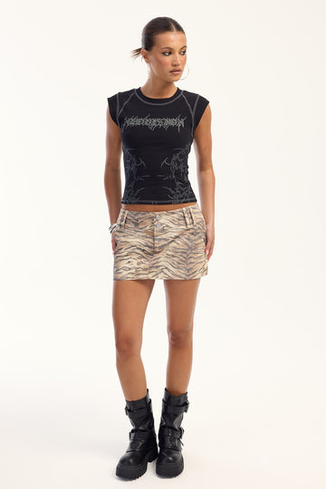 Neovision Maul Tiger Mini Skort Brown Print