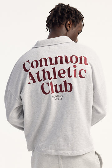 Common Need Formation Cropped Long Sleeve Rugby Polo Snow Marle