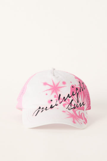 Luck + Trouble Midnight Sun Trucker Cap Pink