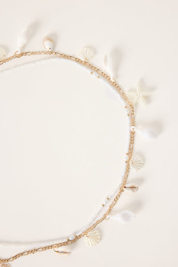 Token Sea Shell Chain Belt White