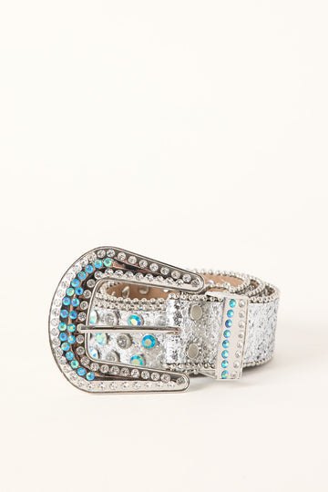 Token Rave Metallic PU Belt Silver