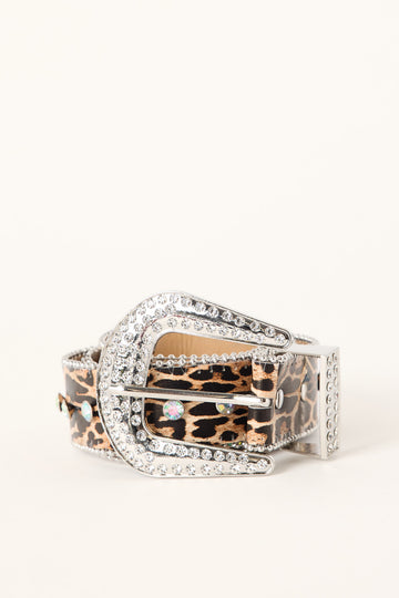 Token Y2K Leopard Rhinestone Belt Leopard