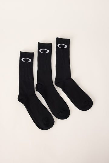 Oakley Ellipse Crew Sock 3 Pack Blackout
