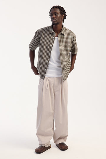 Rusty Enigma Pleated Pant Stone