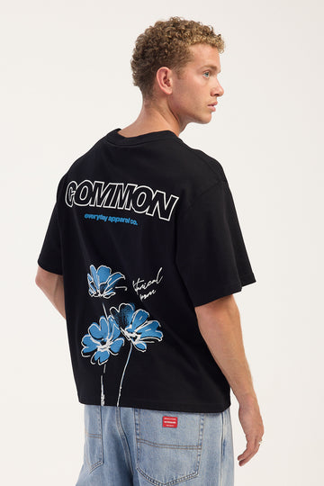 Common Need Daisies Heavyweight Signature Tee Black