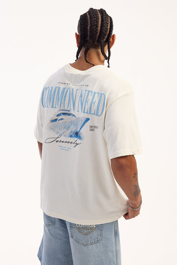 Common Need Serenity Heavyweight Signature Tee Cloud White