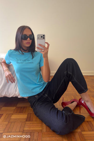 Lioness Ibiza Slogan Tee Aqua