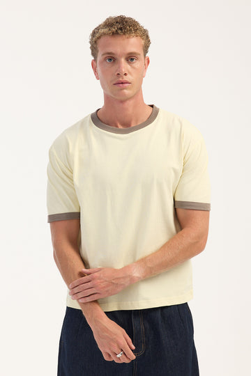 Open Archive Organic Accord Ringer Tee Yellow/Brown