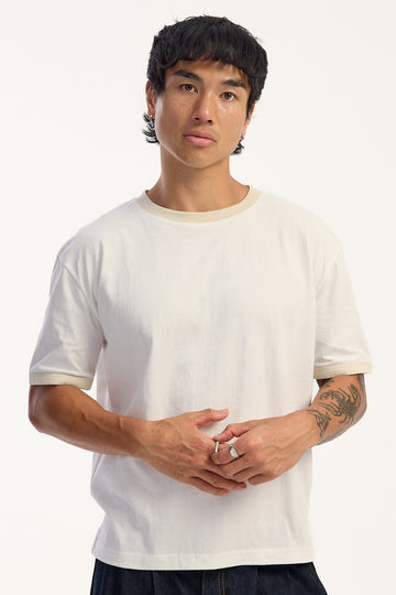 Open Archive Organic Accord Ringer Tee Off White/Cream
