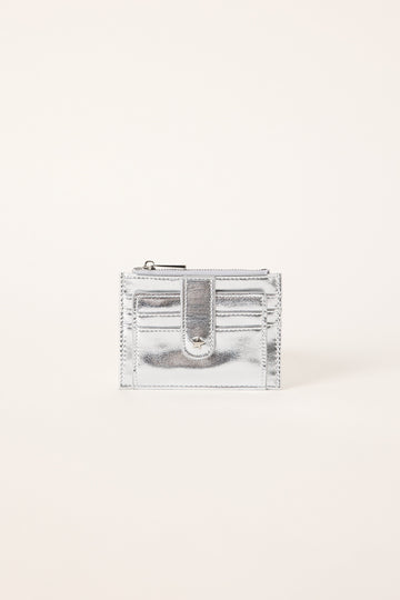 Georgia Mae The Daisy Card Wallet Metallic Silver