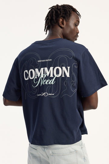 Common Need Variant Heavyweight Signature Tee Navy