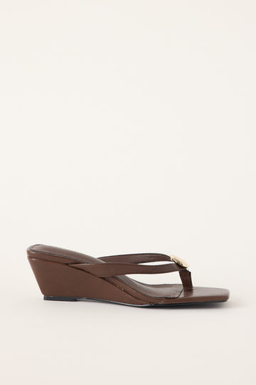 Therapy Slant Wedge Chocolate Smooth PU