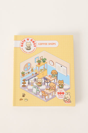 Cute 'n' Cozy Sticker Therapy Book Coffee Shops Multi