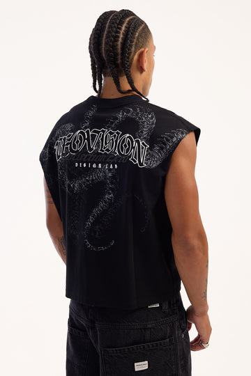 Neovision Deathcoil Cropped Muscle Tank Black